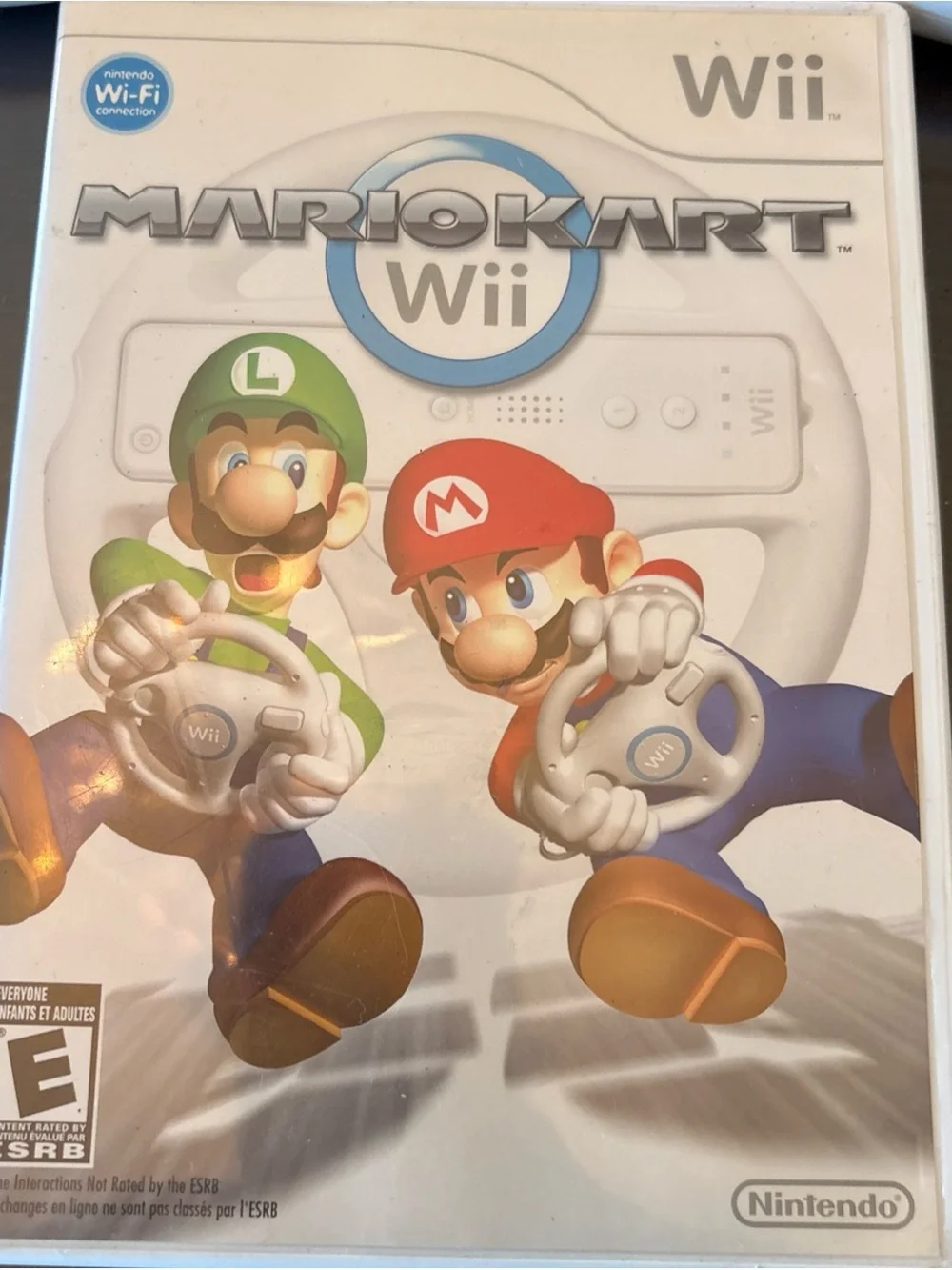 Nintendo White and Black Wii Mario Kart Steering Wheel Set